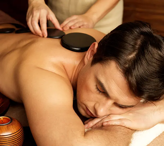 Hot stone massage.